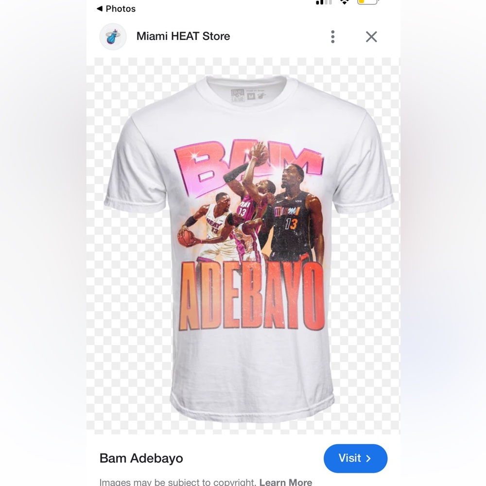 Miami heat bam adebayo tshirt Size Small